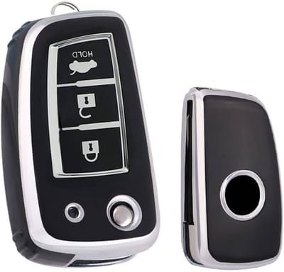 Autosleutel Hoesje geschikt voor Nissan - Sleutelcover - TPU Cover Sleutelhoes - Accessoires - zwart