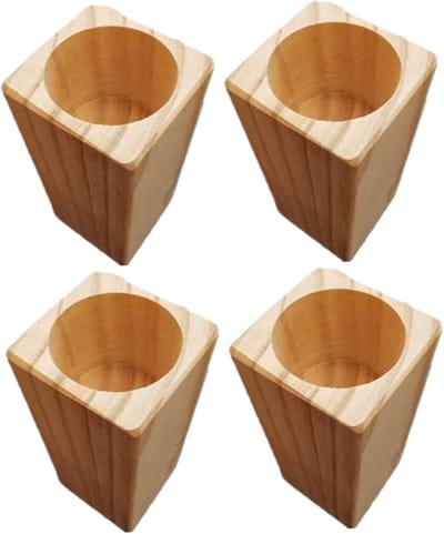 Houten Bedverhogers - Meubel Riser - Meubels Verhogen - Verzonken Gat - 10 cm Hoog - Houtkleur