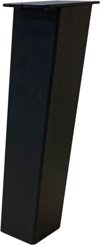 FLE - Set stalen schuine tafelpoten zwart vierkant 8 bij 8 cm en hoogte 40 cm (koker 8 x 8 cm) - 4 stuks