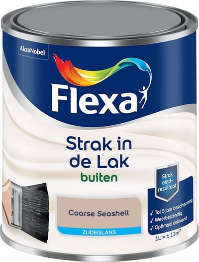 Flexa - Strak In De Lak Buitenlak Zijdeglans - Coarse Seashell - Mengverf - 1 L
