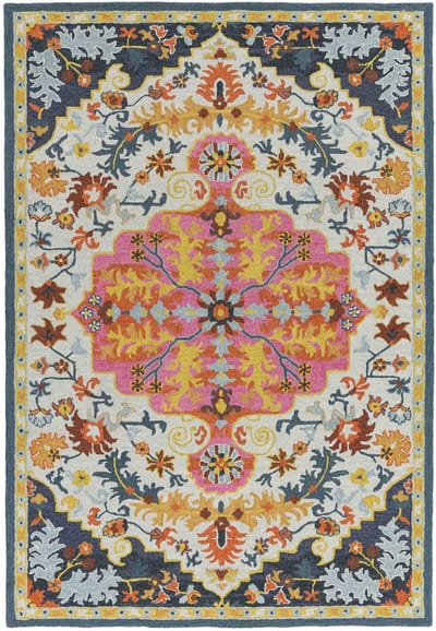 Easy Living - bronte-Colours-Multi-Medallion Vloerkleed - 160x230  - Rechthoek - Laagpolig,Vintage Tapijt - Modern - Meerkleurig