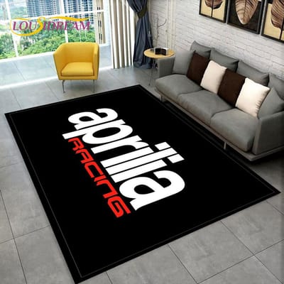 HD Aprilia Racing Motorfiets Logo Tapijt Vloerkleed voor Thuis Woonkamer Slaapkamer Bank Deurmat Decor, kinderkamer Vloerkleed Antislip Vloermat 3D 100x150cm