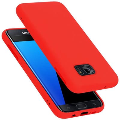 Cadorabo Hoesje geschikt voor Samsung Galaxy S7 EDGE in LIQUID ROOD - Beschermhoes gemaakt van flexibel TPU silicone Case Cover