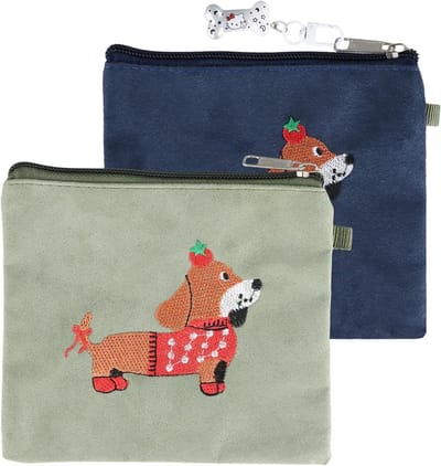 Make-up Tas voor Meisjes met Rits - Blauwe Teckel Reis Cosmetica Organizer voor Make-up en Accessoires