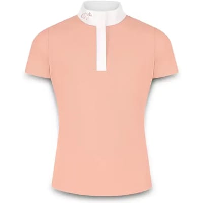 Kentucky Horsewear - Wedstrijdshirt Sammy – Meisjes – Korte Mouw – Oud Roze – Maat 116 – Ademend & Elastisch