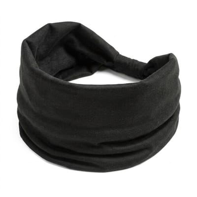 Zwarte elastische haarband dames en heren – brede stoffen haarband – rekbare sport en yoga haarband – unisex haar accessoire