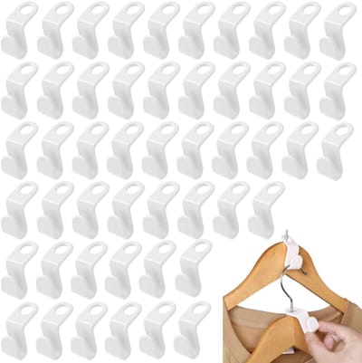 Ruimtebesparende Kleerhangers met Verbindingshaken – Set van 50 Meervoudige Kleerhangers voor Kledingkast