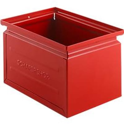 Schäfer Shop Select stapelbak, 3,5 l, 8 kg, L 210 x B 147 x H 130 mm, staal, RAL 3000 (vuurrood)