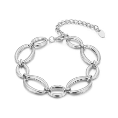 Twice As Nice Armband in edelstaal, schakels Zilverkleurig 16cm+3cm