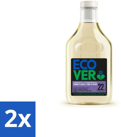 2 x Ecover - Vloeibaar wasmiddel - Zwart & Donker - 1 liter - 22 wasbeurten - Wasmiddel Donkere Kleding - Wasmiddel Zwart - Wasmiddel Kleurbescherming - Wasmiddel Ecologisch - Wasmiddel Plantaardige Ingrediënten