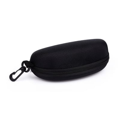 Brillenkoker - Hardcase - Ritssluiting - Met Clip - Stof - Zwart