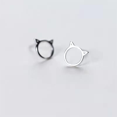 Gading® Katten Oorknopjes dames -  zilveren Oorknoppen met kat -7mm-zilver 925