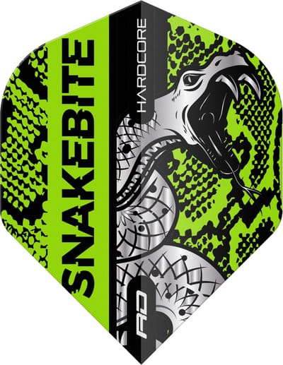 Red Dragon Peter Wright Hardcore Snakebite Coiled Snake Green - Dart Flights