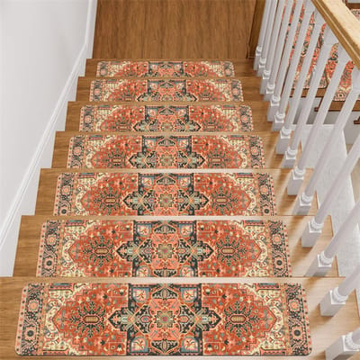 20*76CM Tapijt Traptreden Antislip Trapmatten Verwijderbaar Traptapijt 4-pack Veilige traptredebescherming Geschikt voor kinderen, ouderen en huisdieren