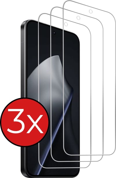 Screenprotector - 3 Stuks - Geschikt voor Xiaomi 15T Pro - Extra Sterk - Beschermglas - Gehard Glas - Tempered Glass - Screen Protector