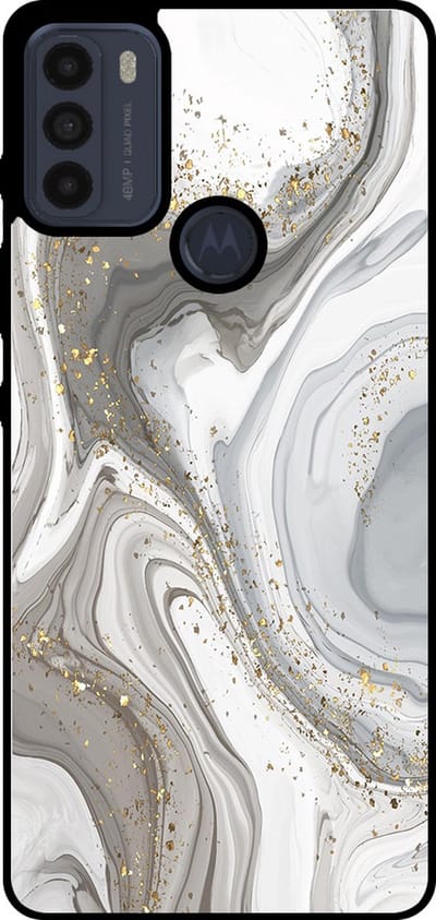 Smartphonica Telefoonhoesje Geschikt voor Motorola Moto G50 met marmer opdruk - TPU backcover case marble design - Zilver geschikt voor Motorola Moto G50