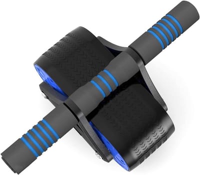 Buikspierroller - Fitnesswiel Ab Roller - Thuis trainen - Ingebouwde weerstandsveer - 37 x 37 x 37 cm - Blauw