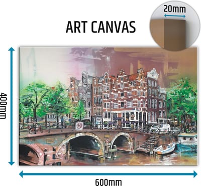Amsterdam city canvas schilderij 60x40 cm