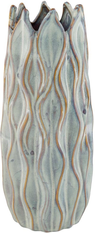 Vase ceramic 14x14x33cm blauw