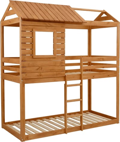 Deer-Bunkbed - House - Bruin Grenen