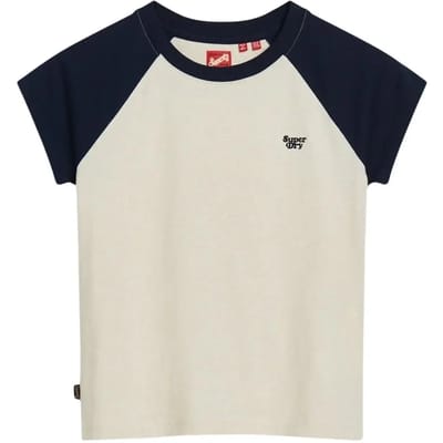 Superdry - Essential Logo T-shirt van biologisch katoen met raglanmouwen - Dames - T-shirts
