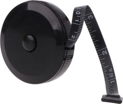 Scoby - Rolmaat - Meetlint voor Lichaam - Omtrekmeter - Kleding Meetband - Uitrolbaar 1.5 Meter - Zwart