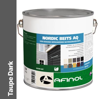 Afinol nordic beits AQ taupe dark - 2,5 liter