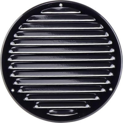 Rond Ventilatierooster 200mm Zwart met Insectengaas - Ideaal voor Luchtafvoer