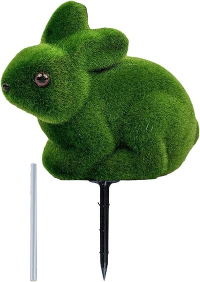 Paasdecoratie Tuinsteker - Konijn Buiten - Tuin Aankleden - Weerbestendig Materiaal - 15x22 cm - Groen