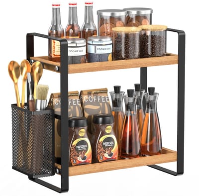 Unyqoos® Veelzijdige keuken- en koffieaccessoire organizer met uniek tweelaags ontwerp