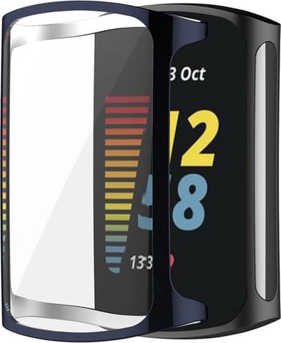 KELERINO. Full cover hoesje geschikt voor Fitbit Charge 5 - Blauw