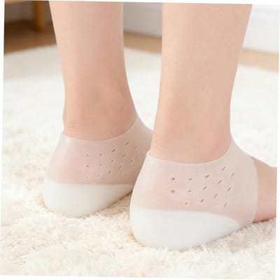 Hielbeschermers - Siliconen Inlegzolen - Comfort Verhogend - Schokabsorberend Materiaal - 12 x 6.5 x 3.2 cm - Transparant