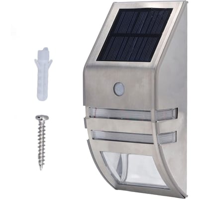 Zonne Wandlamp PIR Menselijk Lichaam Inductie Hoge Gevoeligheid Wit Licht 40LM RVS Zonne