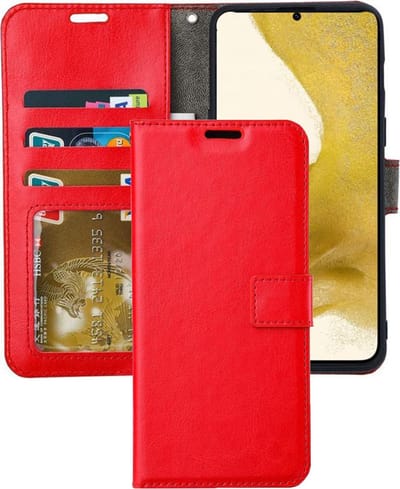 Portemonnee Book Case Hoesje Geschikt voor: Samsung Galaxy S22+ S906 rood