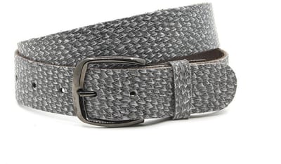 Dames riem grijs 4 cm breed en zwarte gesp - Leer - Jeans riem - Casual - Maat 90