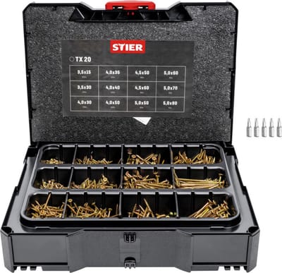 STIER spanplaat schroef Systainer I T-LOC met 1.380 schroeven