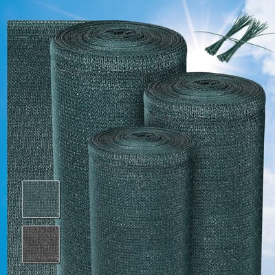 Sol Royal SG80 – Zichtbreeknet Groen 25m x 1m – UV-Bescherming –Schaduwdoek 165 g/m² – Balkonscherm HDPE – Inclusief Kabelbinders