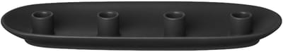 Vela Kandelaar Black Ovaal | Zwart | Stoneware
