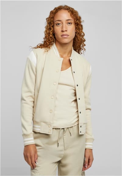 Urban Classics - Inset Sweat College jacket - 5XL - Creme/Wit