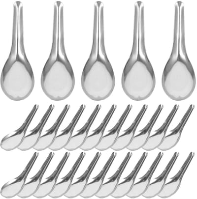 Dailygoods- Soeplepels 50Pcs - Roestvrij Stalen Lepels - Ergonomisch
