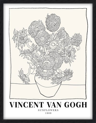 HomeBound by KY | Schilderij met frame Vincent van Gogh | schilderij | 55x70x3,3cm