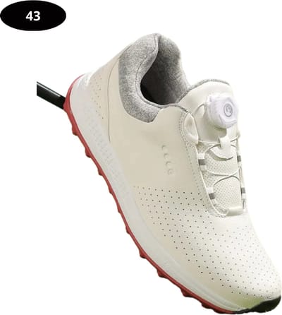 Bovista Golfschoenen Heren - Sneakers - Golfkleding - Golfschoenen Antislip - Waterdicht - Golfen - Wit & Rood 43