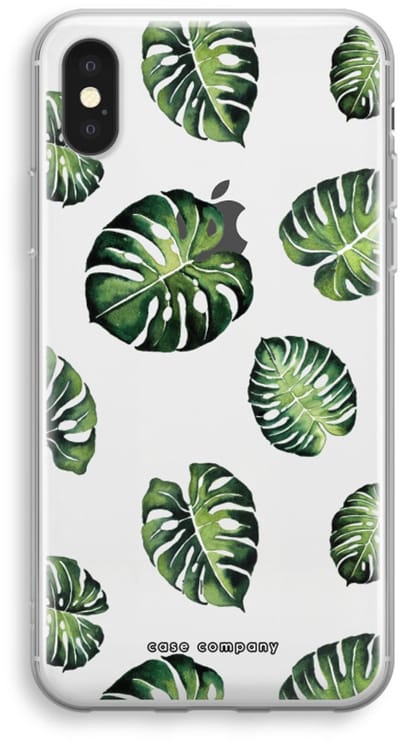 Case Company® - Hoesje geschikt voor iPhone XS hoesje - Tropische bladeren - Soft Cover Telefoonhoesje - Bescherming aan alle Kanten en Schermrand