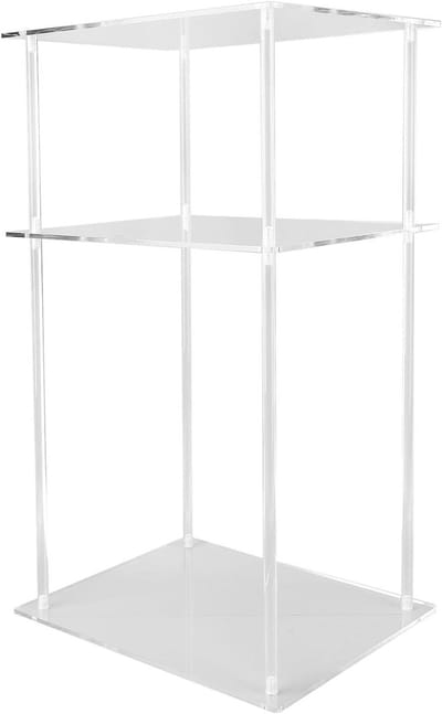 Acryl bijzettafel - Drie laags tafel - Opbergen en decoreren - Ruimtebesparend ontwerp - 35x28x60cm - Transparant