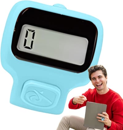 Vingerteller - Clicker teller - Handmatig tellen - Digitaal display - 3.5 x 2.5 cm - Grijs