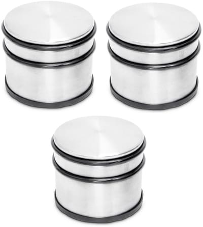Deurstopper - 3x - met rubberen bescherming - rond - 9 x 7,5 cm - 1,1 kg