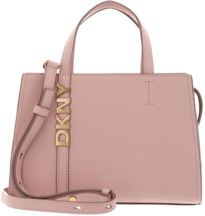 DKNY Leren handtas schoudertas Avril Satchel Bag Pale Blsh oud roze
