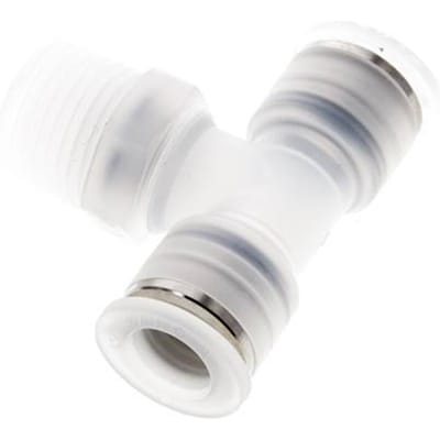 12mm x R1/2'' inline T-stuk PA Insteekfitting Buitendraad FDA Draaibaar EPDM