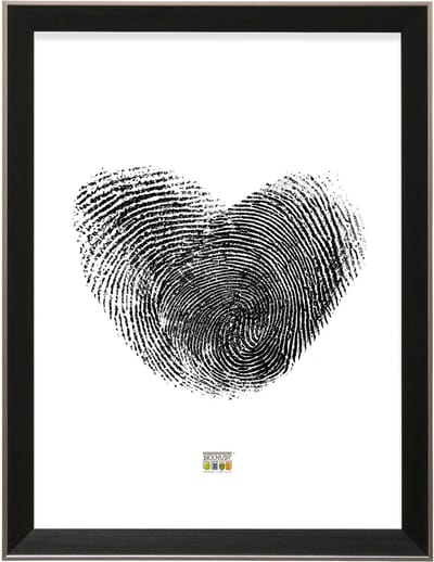 Deknudt Frames fotolijst S45FE2 - zwart - zilver buitenrand - 30x45 cm