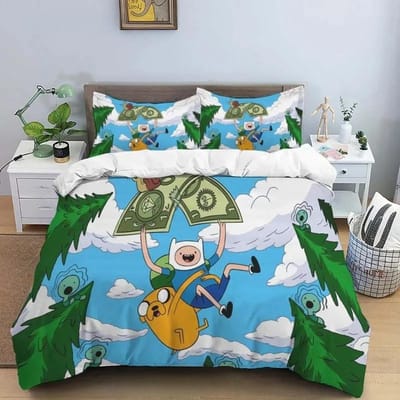 Premium Cartoon Adventure Time Finn En Jake Dekbedovertrek Dekbed Bed Enkel Twin Vol Queen Maat 3D Jeugd Meisjes Jongens Cadeau 135X200cm-2pcs